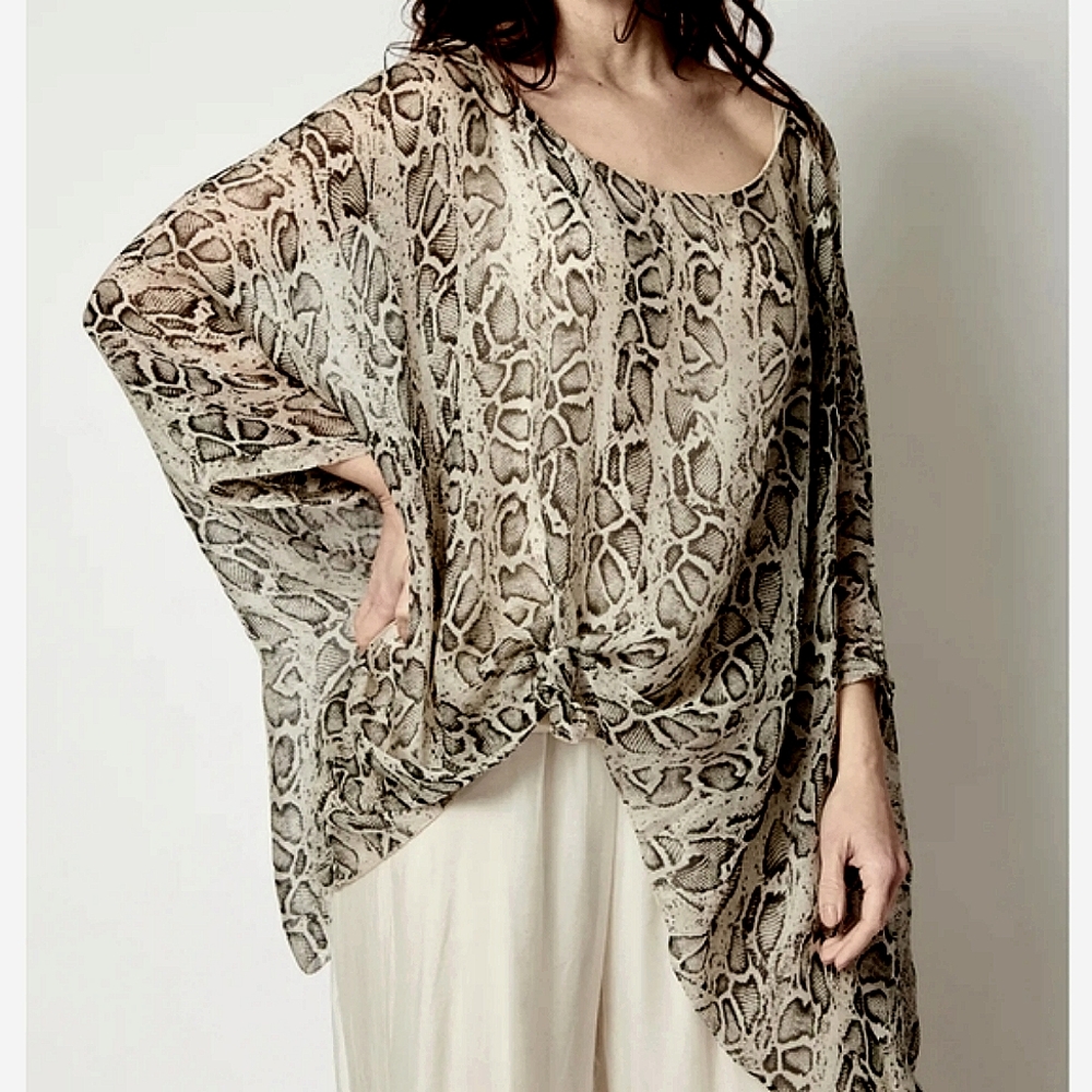 Snakeskin Pattern Flowy Top - image 1